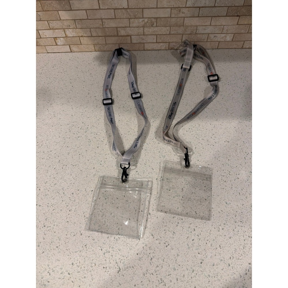 Set Of‎ 2 Disney Cruise Line Castaway Club Silver Lanyards DCL Exclusive